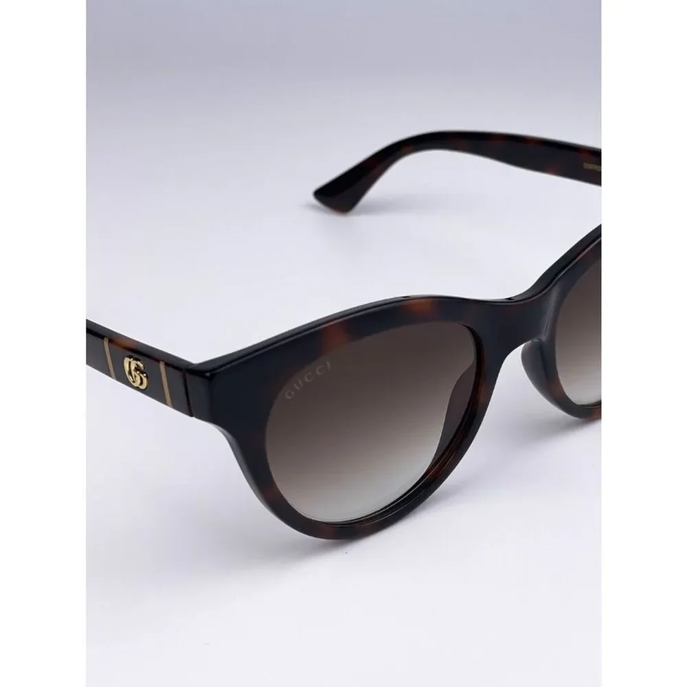 NEW Gucci GG0763S 002 Cat Eye Havana Brown Gradient Women Logo Sunglasses